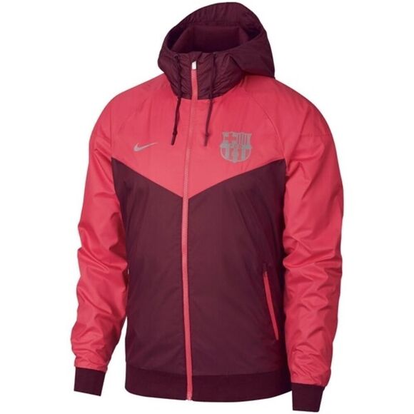 Nike Windrunner Jacket Glanz Nylon Jacket FC Barcelona Red Soccer Men’s Size S - Picture 13 of 13